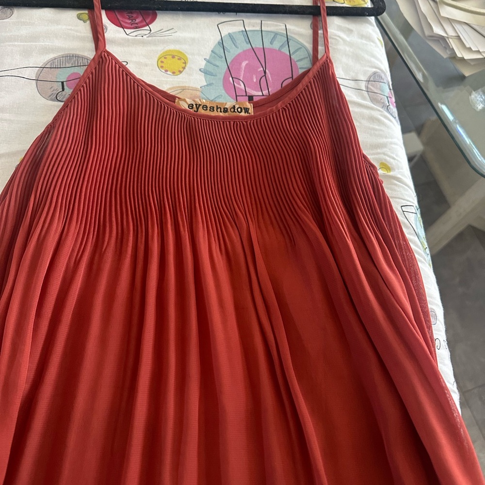 Rust/Red Sheer Spaghetti Strap Top - Picture 3 of 4